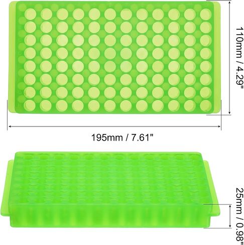 PATIKIL Tube Rack, 2Pcs 96 Positions Double Panel Test Tube Rack for 0.2ml, 0.5ml, 1.5ml, 2ml Centrifuge Tube, Green in Saudi Arabia