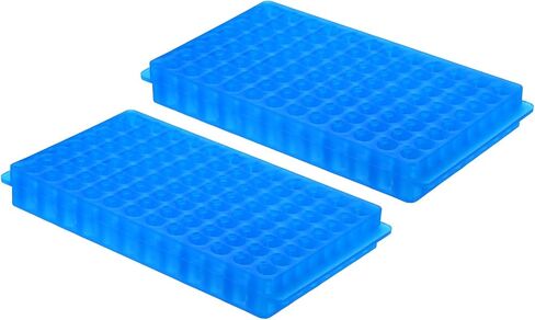 PATIKIL Tube Rack, 2Pcs 96 Positions Double Panel Test Tube Rack for 0.2ml, 0.5ml, 1.5ml, 2ml Centrifuge Tube, Green in Saudi Arabia