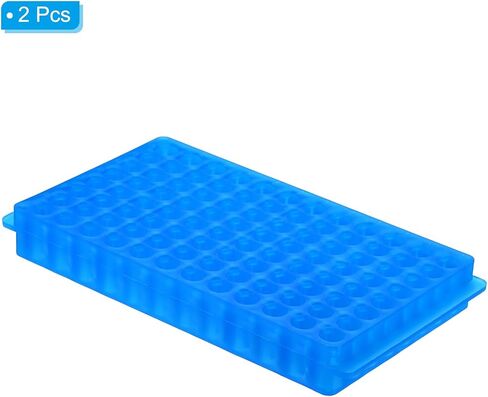 PATIKIL Tube Rack, 2Pcs 96 Positions Double Panel Test Tube Rack for 0.2ml, 0.5ml, 1.5ml, 2ml Centrifuge Tube, Green in Saudi Arabia