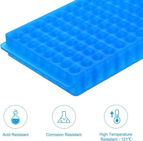 PATIKIL Tube Rack, 2Pcs 96 Positions Double Panel Test Tube Rack for 0.2ml, 0.5ml, 1.5ml, 2ml Centrifuge Tube, Green in Saudi Arabia