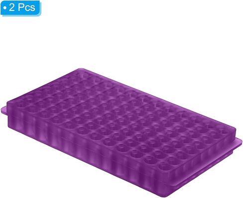 PATIKIL Tube Rack, 2Pcs 96 Positions Double Panel Test Tube Rack for 0.2ml, 0.5ml, 1.5ml, 2ml Centrifuge Tube, Green in Saudi Arabia