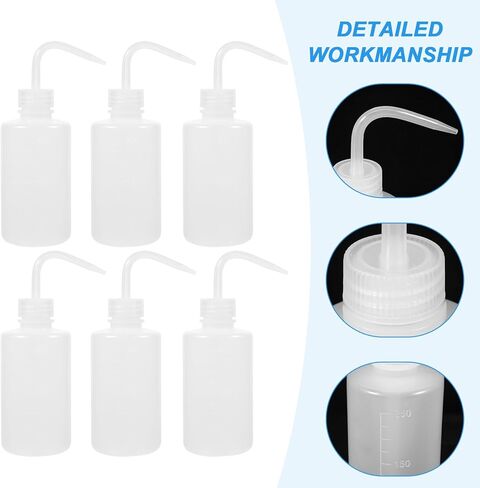 زجاجات ضغط POPETPOP للسوائل: زجاجات غسيل المعمل سعة 250 مل، زجاجة مياه بلاستيكية مع طرف فوهة وملصقات مقياس، زجاجة ضغط فارغة للمختبرات، 30 قطعة in Kuwait