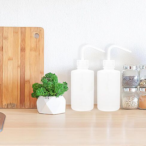 زجاجات ضغط POPETPOP للسوائل: زجاجات غسيل المعمل سعة 250 مل، زجاجة مياه بلاستيكية مع طرف فوهة وملصقات مقياس، زجاجة ضغط فارغة للمختبرات، 30 قطعة in Kuwait