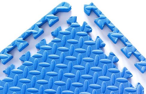 9 Tiles Interlocking Foam Mats 1in Thickness Foam Floor Mats for Home Gym, Fitness, Exercise Surface Protection EVA Foam Floor Padding with Border for Workout Equipment in Kuwait
