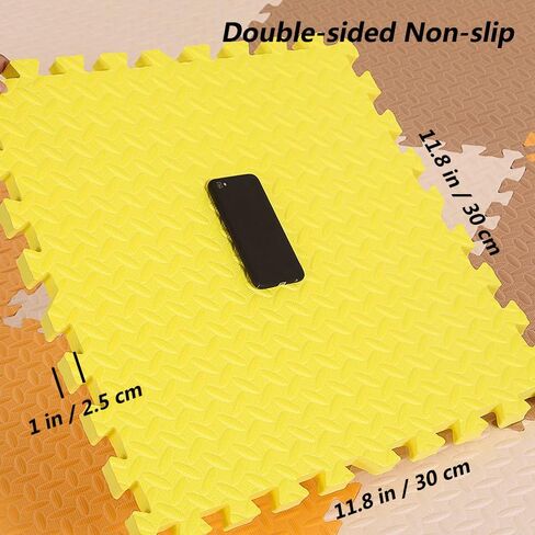 9 Tiles Interlocking Foam Mats 1in Thickness Foam Floor Mats for Home Gym, Fitness, Exercise Surface Protection EVA Foam Floor Padding with Border for Workout Equipment in Kuwait