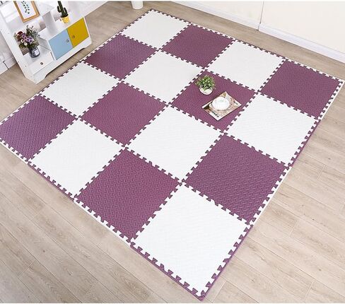 9 Tiles Interlocking Foam Mats 1in Thickness Foam Floor Mats for Home Gym, Fitness, Exercise Surface Protection EVA Foam Floor Padding with Border for Workout Equipment in Kuwait