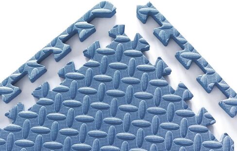 9 Tiles Interlocking Foam Mats 1in Thickness Foam Floor Mats for Home Gym, Fitness, Exercise Surface Protection EVA Foam Floor Padding with Border for Workout Equipment in Kuwait