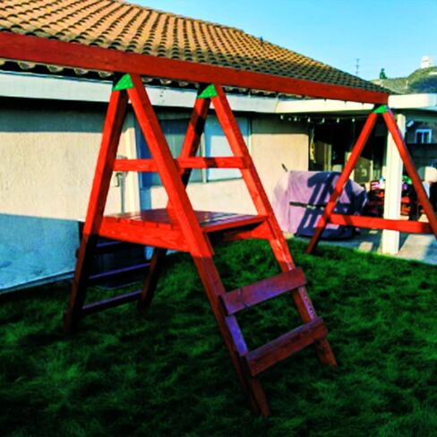 SIWOOD 2 قطعة من ملحقات التأرجح الخشبية بإطار EZ، دعامة إطار على شكل حرف A لشعاع التأرجح، تركيب التأرجح، دعم عالي القوة، أخضر in Kuwait