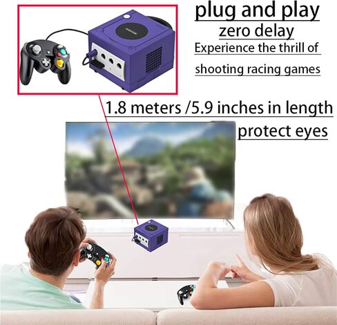 Luklihe 2PCS Wired Controller for Gamecube Nintendo Wii Wiiu with Vibration Function (Black-Black) in Saudi Arabia