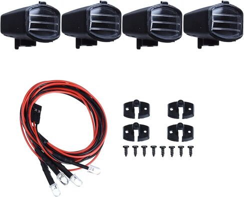 BOLIDORC 4LED Spotlights Roof Lights Lampshade for 1/10 RC Crawler Car Traxxas TRX4 D90 D110 Axial Scx10 CC01 TF2 (Round) in Saudi Arabia