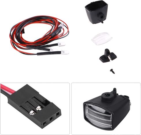 BOLIDORC 4LED Spotlights Roof Lights Lampshade for 1/10 RC Crawler Car Traxxas TRX4 D90 D110 Axial Scx10 CC01 TF2 (Round) in Saudi Arabia