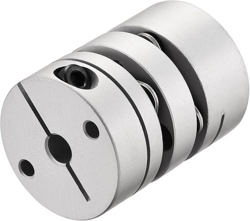 uxcell 5mm to 8mm Bore Double Diaphragm Motor Wheel Flexible Coupling Joint Aluminium Alloy and Stainless Steel Silver 1Pcs in Saudi Arabia