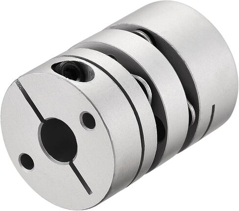 uxcell 5mm to 8mm Bore Double Diaphragm Motor Wheel Flexible Coupling Joint Aluminium Alloy and Stainless Steel Silver 1Pcs in Saudi Arabia