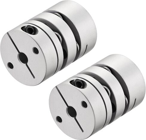 uxcell 5mm to 8mm Bore Double Diaphragm Motor Wheel Flexible Coupling Joint Aluminium Alloy and Stainless Steel Silver 1Pcs in Saudi Arabia