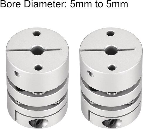 uxcell 5mm to 8mm Bore Double Diaphragm Motor Wheel Flexible Coupling Joint Aluminium Alloy and Stainless Steel Silver 1Pcs in Saudi Arabia