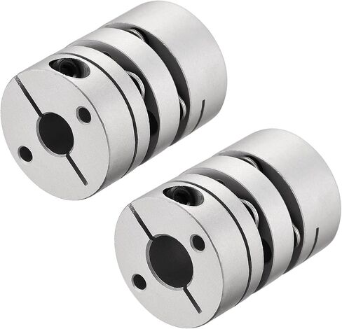 uxcell 5mm to 8mm Bore Double Diaphragm Motor Wheel Flexible Coupling Joint Aluminium Alloy and Stainless Steel Silver 1Pcs in Saudi Arabia