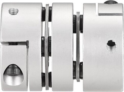 uxcell 5mm to 8mm Bore Double Diaphragm Motor Wheel Flexible Coupling Joint Aluminium Alloy and Stainless Steel Silver 1Pcs in Saudi Arabia