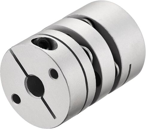 uxcell 5mm to 8mm Bore Double Diaphragm Motor Wheel Flexible Coupling Joint Aluminium Alloy and Stainless Steel Silver 1Pcs in Saudi Arabia