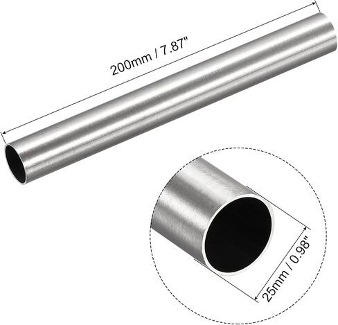 uxcell 304 Stainless Steel Tube, OD 25mm x 1.5mm Wall Thick 200mm Length Capillary Metal Tubing for Industry Machinery in Saudi Arabia
