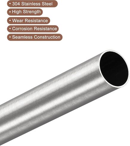 uxcell 304 Stainless Steel Tube, OD 25mm x 1.5mm Wall Thick 200mm Length Capillary Metal Tubing for Industry Machinery in Saudi Arabia