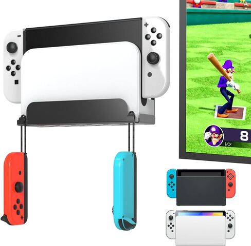 JOYTORN Switch Wall Mount Stand for Nintendo Switch OLED Model/Switch 2017, Switch Console Shelf Near or Behind TV with Sturdy Metal-Black in Kuwait