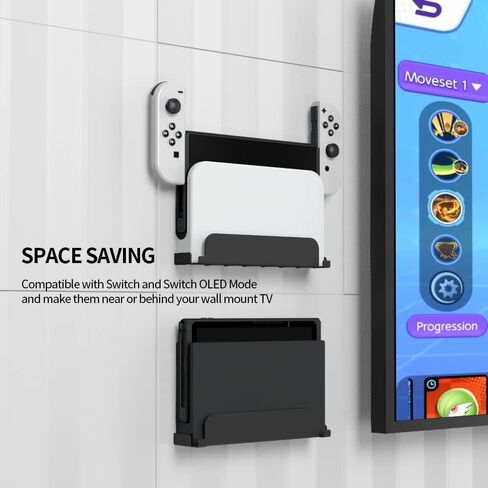 JOYTORN Switch Wall Mount Stand for Nintendo Switch OLED Model/Switch 2017, Switch Console Shelf Near or Behind TV with Sturdy Metal-Black in Kuwait