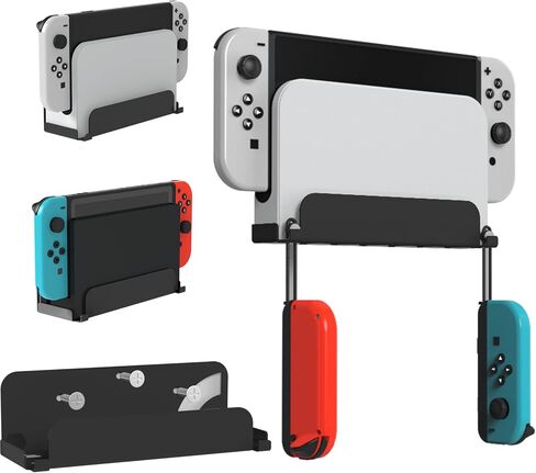 JOYTORN Switch Wall Mount Stand for Nintendo Switch OLED Model/Switch 2017, Switch Console Shelf Near or Behind TV with Sturdy Metal-Black in Kuwait