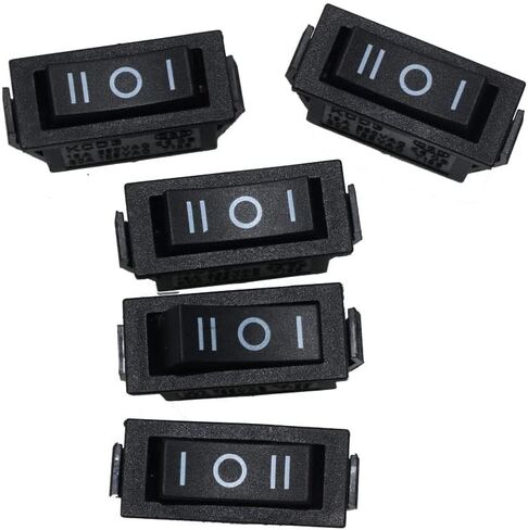 مجموعة Wilsnsun مكونة من 5 مفاتيح تشغيل/إيقاف/تشغيل للقارب، 3 دبابيس و3 مواضع للسيارة، مفتاح هزاز للقوارب، تيار متردد 250 فولت 125 فولت/20 أمبير KCD3 in Kuwait