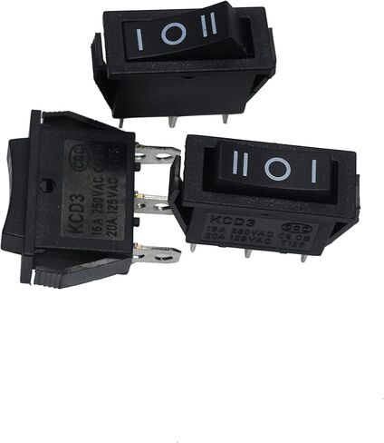 مجموعة Wilsnsun مكونة من 5 مفاتيح تشغيل/إيقاف/تشغيل للقارب، 3 دبابيس و3 مواضع للسيارة، مفتاح هزاز للقوارب، تيار متردد 250 فولت 125 فولت/20 أمبير KCD3 in Kuwait