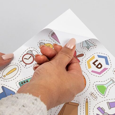 ورق ملصقات الصور النافثة للحبر اللامع من منتجات LD (8.5 × 11) حزمة كبيرة من 100 ورقة - دقة عالية متوافقة مع جميع موديلات طابعة الصور النافثة للحبر ذات الورقة الكاملة in Kuwait