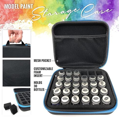 Testors Model Paint Enamel 10pc Paint Set, Model Paint Storage Case for Testors Paints (Holds 30 Bottles) (All-Purpose Colors) in Saudi Arabia