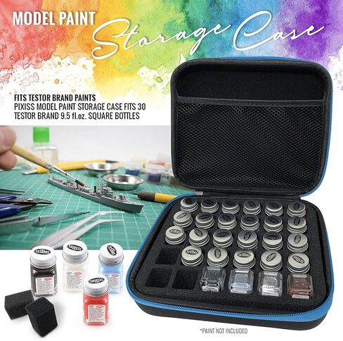 Testors Model Paint Enamel 10pc Paint Set, Model Paint Storage Case for Testors Paints (Holds 30 Bottles) (All-Purpose Colors) in Saudi Arabia