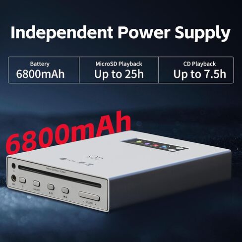 SHANLING مشغل أقراص مضغوطة استريو محمول وDAP EC Mini، مشغل أقراص مضغوطة للسيارة، USB DAC، ثنائي 9219MQ DAC، 384 كيلو هرتز / 32 بت، DSD256، Bluetooth5.0، دعم MQA-CD، إخراج 248 ميجاوات عند 32 أوم، يدعم بطاقة MicroSD سعة 2 تيرابايت (فضي) in Kuwait