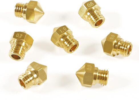 24pcs MK10 Nozzles M7 0.2 mm 0.3 mm 0.4 mm 0.5mm 0.6 mm 0.8 mm 1.0 mm 3D Printer Brass Extruder Head Hotend Nozzles for D4/I3/Dremel Makerbot 2 1.75mm Filament 3D Printer in Saudi Arabia
