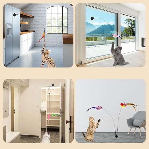 xlsxexcl 12 جهاز كمبيوتر شخصى لعبة القط كوب الشفط، الطيور التفاعلية محاكاة لعبة القط مجموعة شفط كأس ألعاب القط للقطط الداخلية تحلق الطيور لعبة القط ألعاب القط اللعب الذاتي الطيور لعبة القط التفاعلية للقطط الداخلية in Kuwait