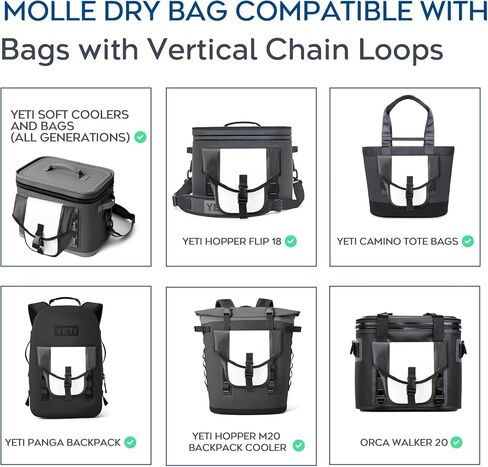 حقيبة جافة مقاومة للماء من WEIGUZC - حقيبة ظهر تكتيكية مقاومة للماء، متوافقة مع مبردات YETI الناعمة وحقائب الظهر وحقائب اليد - حقيبة صغيرة لملحقات YETI Hopper & Cooler، حقيبة YETI Sidekick الجافة in Kuwait