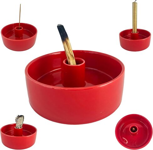 Ceramic Bowl Candle Holder Multi Use Sturdy Large Incense Holder for Palo Santo & Sage Bowl for smudging Incense ash Catcher Incense Plate Modern Incense Holder for Meditation Yoga Spaces (Rose) in Saudi Arabia