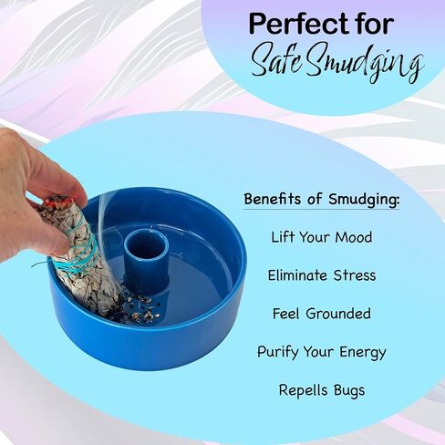 Ceramic Bowl Candle Holder Multi Use Sturdy Large Incense Holder for Palo Santo & Sage Bowl for smudging Incense ash Catcher Incense Plate Modern Incense Holder for Meditation Yoga Spaces (Rose) in Saudi Arabia
