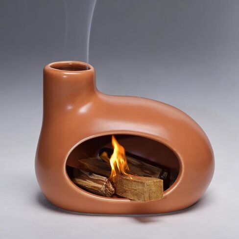 Log Cabin Ceramic Incense Burner for Palo Santo Sticks Sage Sticks, Sage Smudge Incense Burner Perfect for Meditation and Yoga Room DéCor - 4in1 Incense Holder Ash Catcher in Saudi Arabia