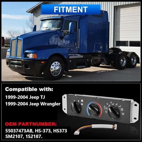55037473AB وحدة لوحة التحكم في المناخ A/C ولوحة التحكم في السخان متوافقة مع 1999-2004 Jeep Wrangler TJ استبدال # HS-373 HS373 SM2107 1S2187 in Kuwait