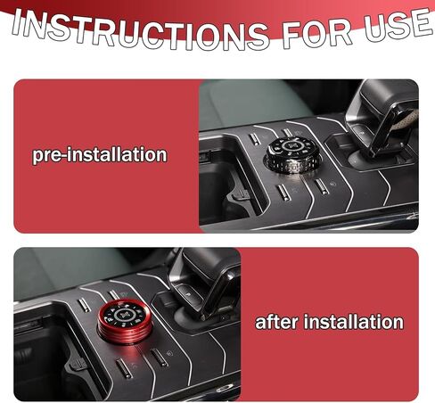 3Pcs Climate Control Knob Covers Compatible with Challenger Dodge(2015-2020), Durable Non-Deformable Red Aluminum Alloy Car Accessories, Gorgeous Bright Colors Auto Volume Tune Switch CD Button Trim in Saudi Arabia