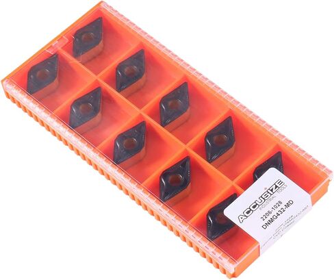 Accusize الأدوات الصناعية كربيد طلاء Cvd Dnmg432، 10 قطع/صندوق، أسود/أصفر، 2206-1028 in Saudi Arabia