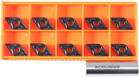 Accusize الأدوات الصناعية كربيد طلاء Cvd Dnmg432، 10 قطع/صندوق، أسود/أصفر، 2206-1028 in Saudi Arabia