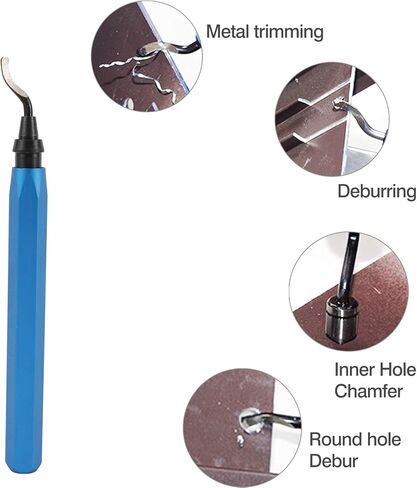 مجموعة أدوات إزالة الأزيز - 20 قطعة شفرات HSS مع مقبض دوار وقلم قطع بلاط مدبب لإزالة نتوءات المعدن والفولاذ والألومنيوم والبلاستيك والخشب والألواح الليفية in Kuwait