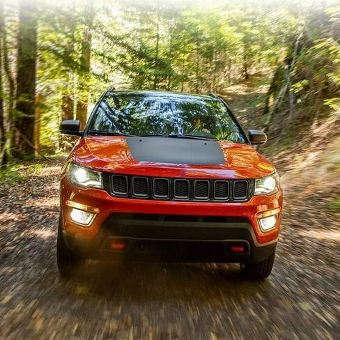 Mactoom Grille Inserts غطاء الشواية متوافق مع Jeep Compass 2017-2021 غطاء الشواية الأمامية حلقات إطار الزخارف طقم 7 قطع (أسود لامع) in Kuwait