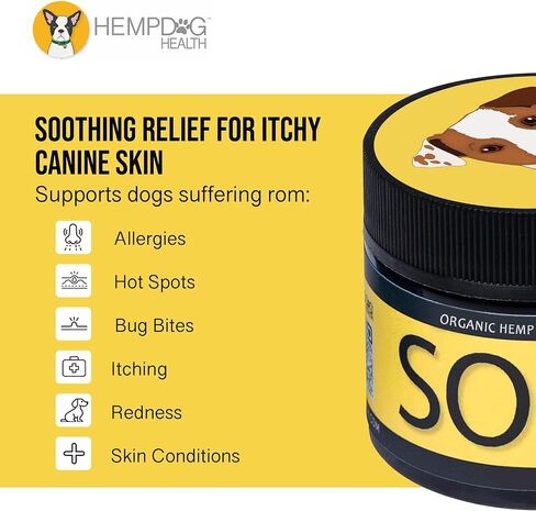 Soothe - Hemp Salve - Dog Allergy & Hot Spot Treatment - Natural Bug Bite Relief to Soothe Itchy Skin - Made with Human-Grade Ingredients for Your Canine in Saudi Arabia