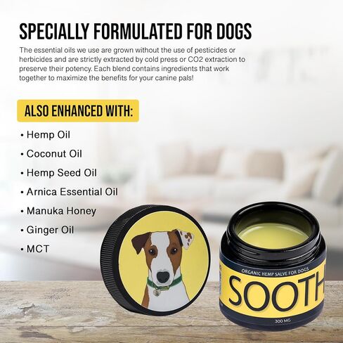 Soothe - Hemp Salve - Dog Allergy & Hot Spot Treatment - Natural Bug Bite Relief to Soothe Itchy Skin - Made with Human-Grade Ingredients for Your Canine in Saudi Arabia
