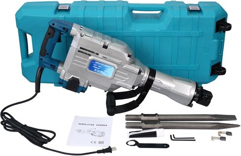 Aoile Demolition Jack Hammer, MAX 1700W Electric Jackhammer Concrete Breaker, 1900 BPM Demolition Hammer Concrete Breaker, Concrete Pavement Breaker Drills Kit in Kuwait
