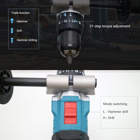 توفر المطرقة/المثقاب/المحرك اللاسلكي 20 فولت من Vikky 3 اختلافات في السرعة، مدعومة بمحرك بدون فرش ولقمة مثقاب مثبتة في مكانها بواسطة ظرف سقاطة عالي التحمل مقاس 1/2 بوصة in Kuwait