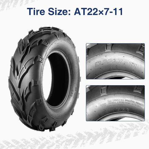 MaxAuto 22x7-11 Sport ATV Tires 22x7x11 Quad Tires Compatible with Honda Recon 250 Suzuki Ozark 250,6 PR Tubeless All Terrain UTV Tires, 2 Pack in Kuwait